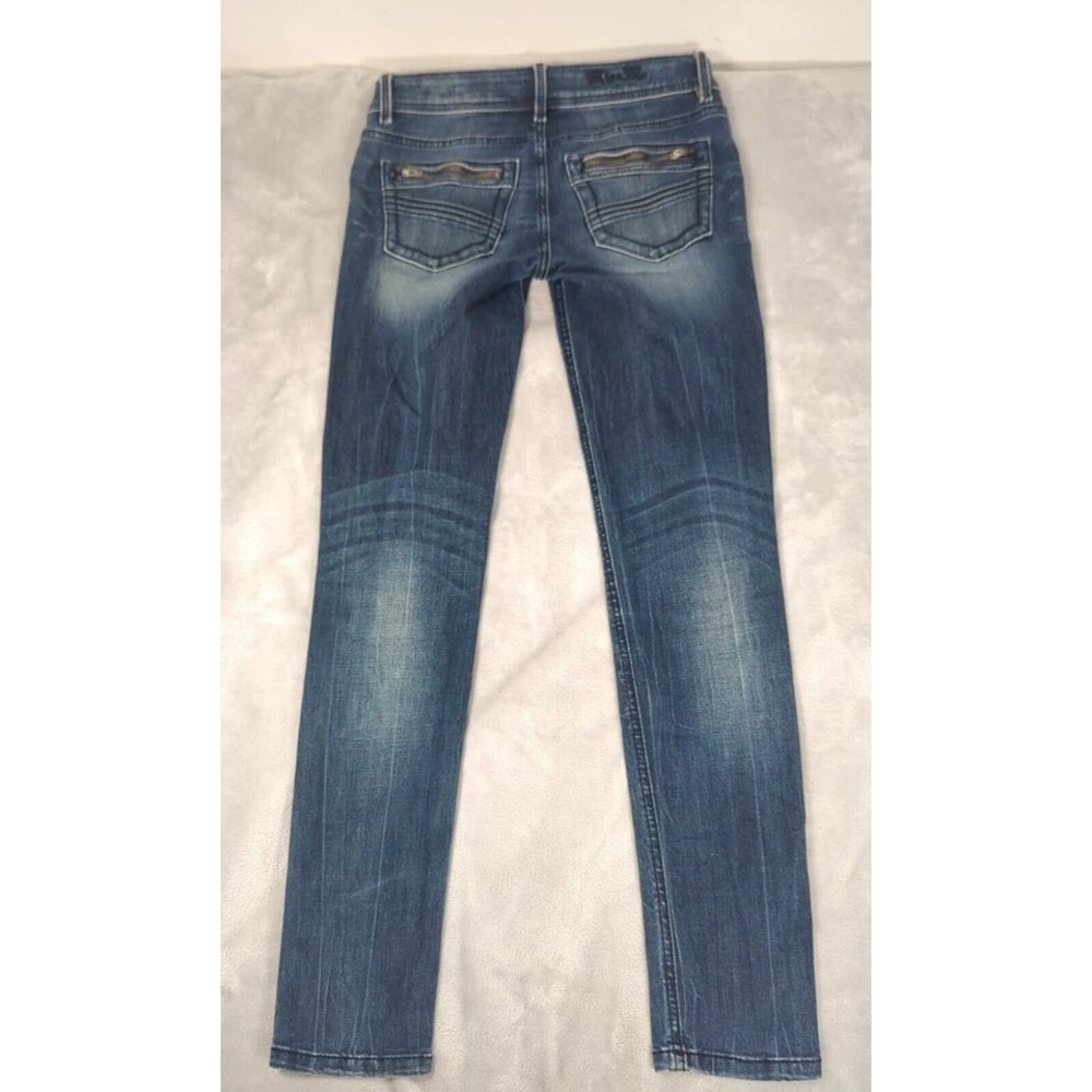 Miss Me Jeans Womens‎ 26 Dark Wash Low Rise Whisker Fade Skinny Stretch 28x30